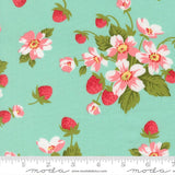 Bloomsberry "In Bloom Florals Strawberries - Aqua" by Camille Roskelley for Moda