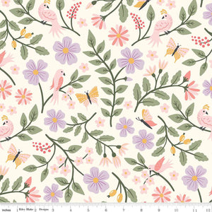 Let It Bloom "Main Cream" by Little Forest Atelier for Riley Blake Designs
