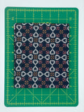 Floral Folk "Cross Stitch Hearts on Navy Blue" by Jo Rose for Lewis & Irene Fabrics