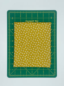 Majolica "Ditzy Petal Mustard" by Jo Rose for Lewis & Irene Fabrics