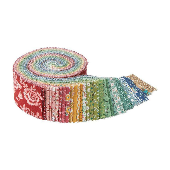 Baoblaze 36 Pieces Fabric Strips Roll 2.5 inch Jelly Fabric Bundles Fabric Quilting Strips Roll Up Flower Precut Patchwork Strips for Sewing Favors - Blossom