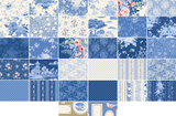 Something Blue - 20 Fat Eighth Bundle by Tilda