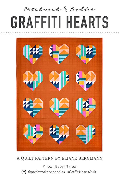 Graffiti Hearts Quilt Pattern by Patchwork & Poodles