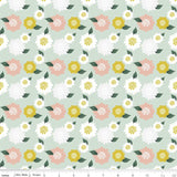 Hibiscus "Flowers Mint" by Simple Simon and Company for Riley Blake Designs