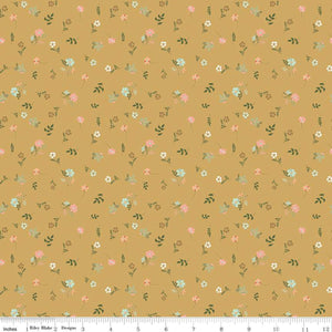 Wild & Free "Flower Toss Gold" by Gracey Larson for Riley Blake Designs