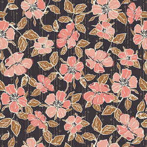 Homebody "Crafted Blooms Cacao" by Maureen Cracknell for Art Gallery Fabrics