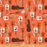 Far Far Away 3 "Red Orange Guitar" by Heather Ross for Windham Fabrics