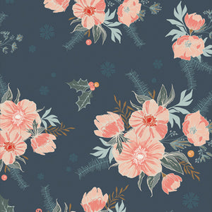 Cozy & Magical "Frosted Roses Midnight" by Maureen Cracknell for Art Gallery Fabrics